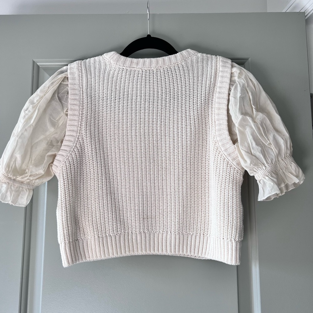 Zara Mixed Sleeve Knit Top - Picture 6 of 7